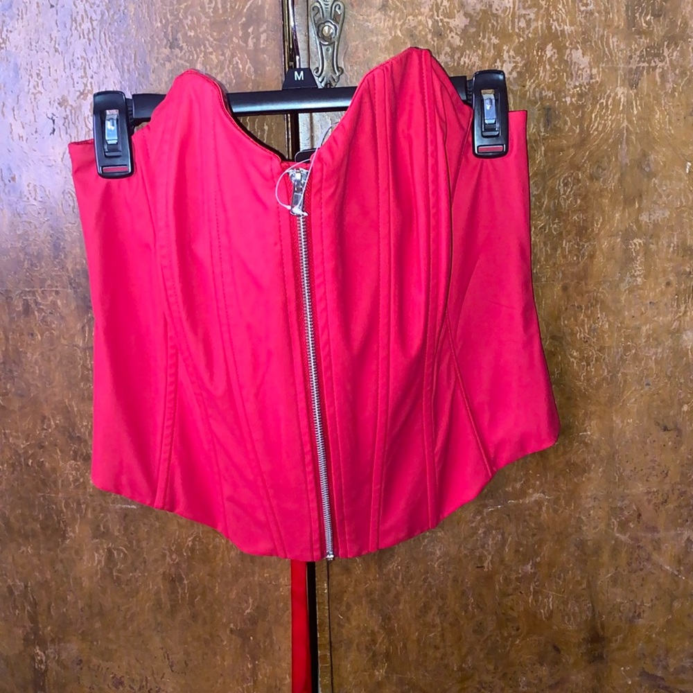 Torrid Red Zip Front Corset